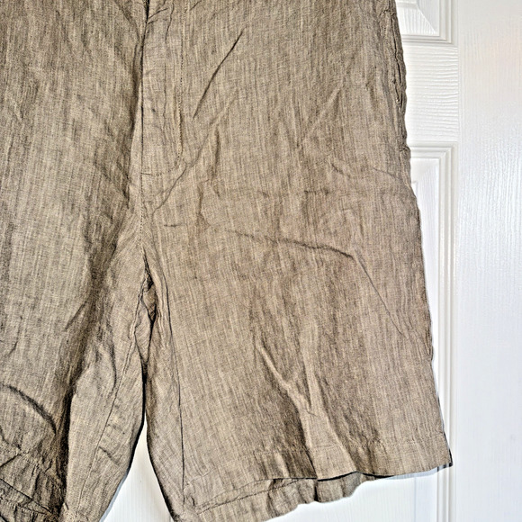 Madda Fella Key West Men's 100% Linen Shorts Brown Chino Slash Pockets Size 38 - Picture 6 of 14